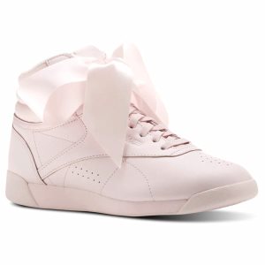 Adidasy Damskie Reebok Freestyle Hi Satin Bow Różowe/Szare PL 75BLXZY